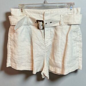 Christian Siriano high waist linen shorts, size M